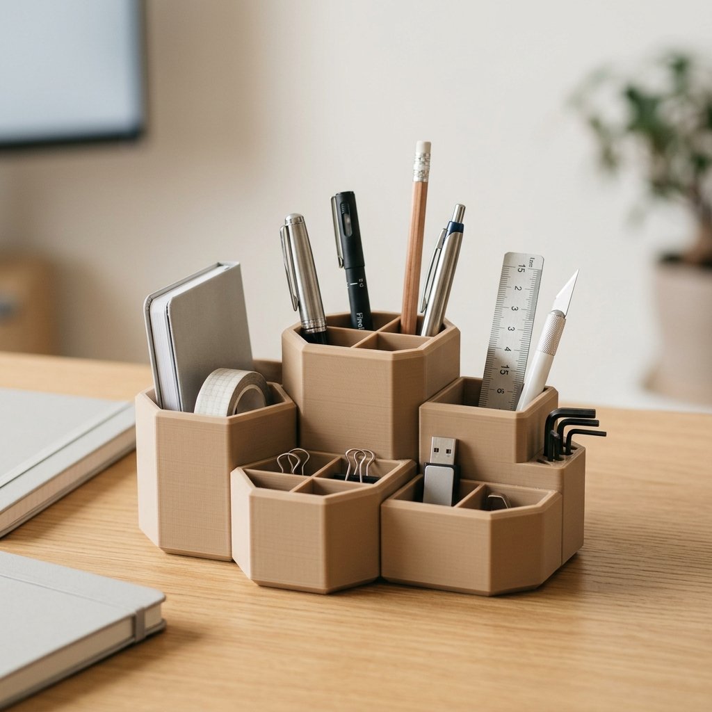 Modular Hexagonal Honeycomb Desk Organizer