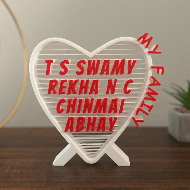 Family Heart 3D Desktop Keepsake