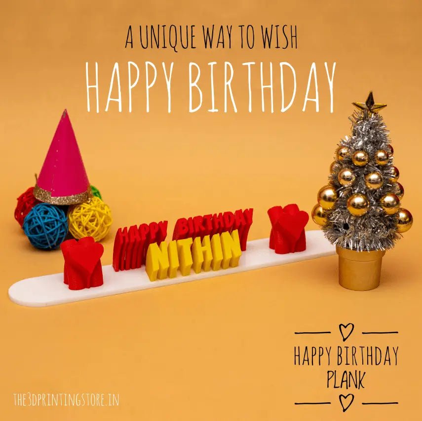 Custom Happy Birthday 3D Celebration Desk Plank