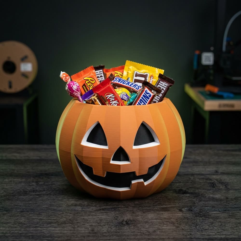 Personalized Halloween Candy Holder – Pumpkin Silhouette 3D Print | Spruce Print