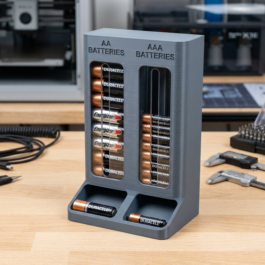 AA & AAA Gravity Battery Dispenser Caddy
