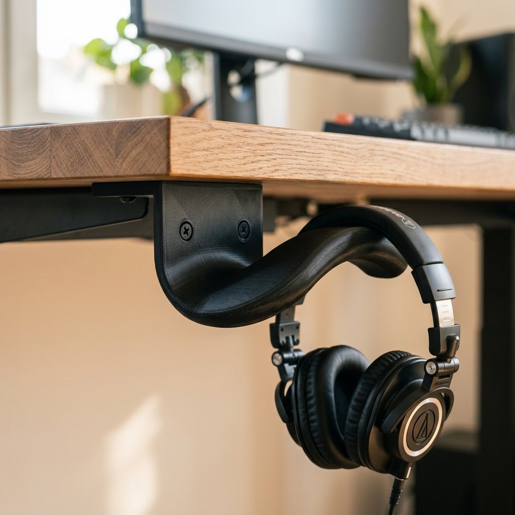 Under-Desk Headphone & Headset Hanger Mount