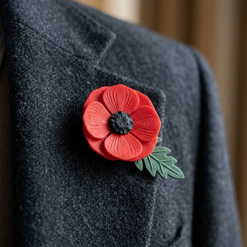Remembrance AMS Magnetic Poppy Pin – Respectfully Worn on Suit Lapel | Spruce Print